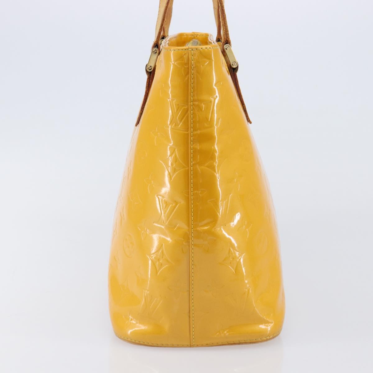 LOUIS VUITTON Monogram Vernis Houston Hand Bag Jaune M91121 LV Auth gh2355
