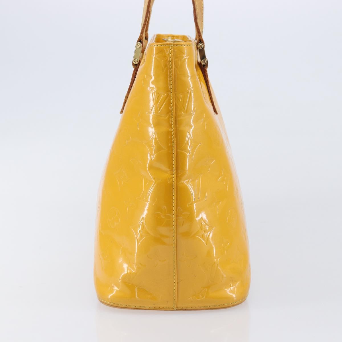 LOUIS VUITTON Monogram Vernis Houston Hand Bag Jaune M91121 LV Auth gh2355
