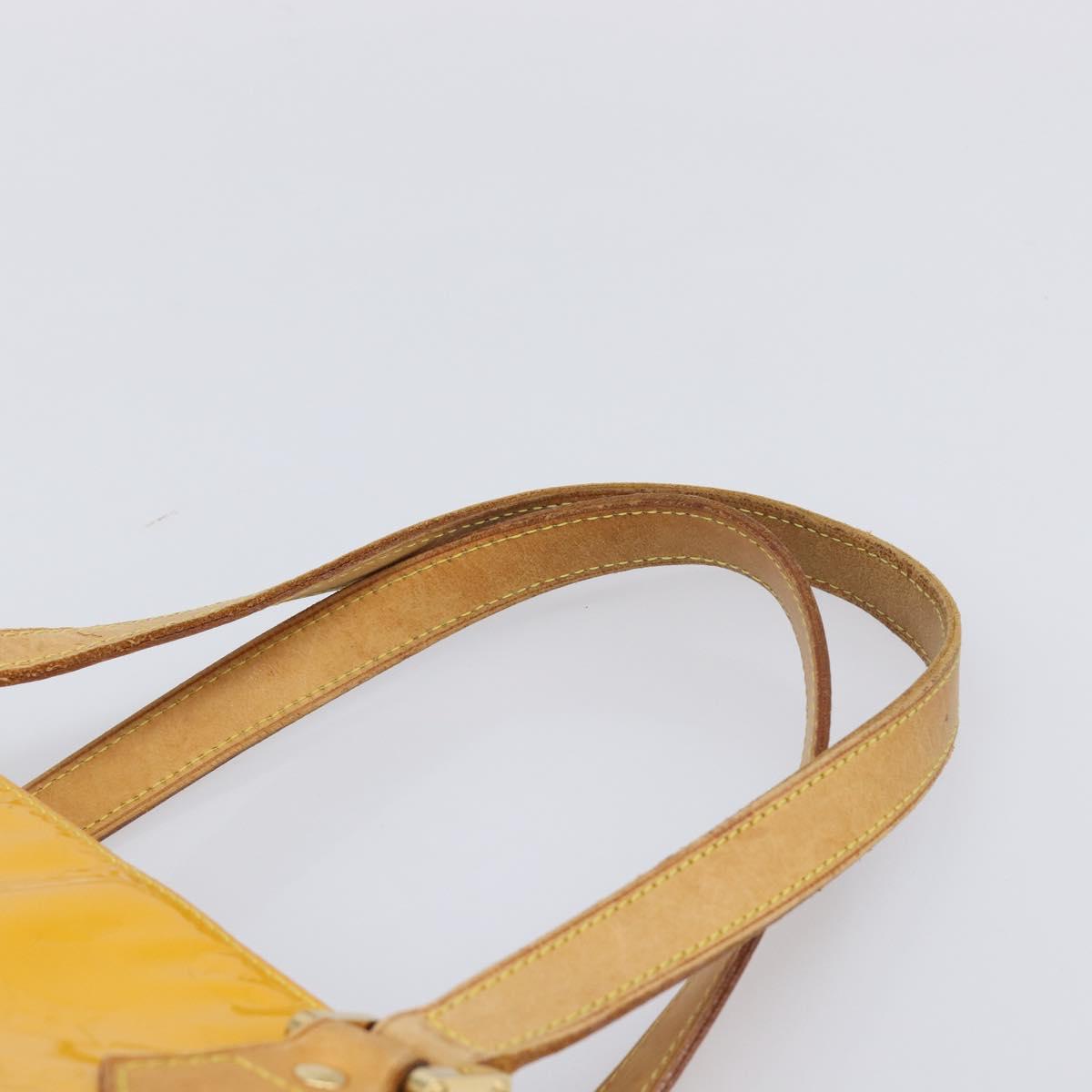 LOUIS VUITTON Monogram Vernis Houston Hand Bag Jaune M91121 LV Auth gh2355