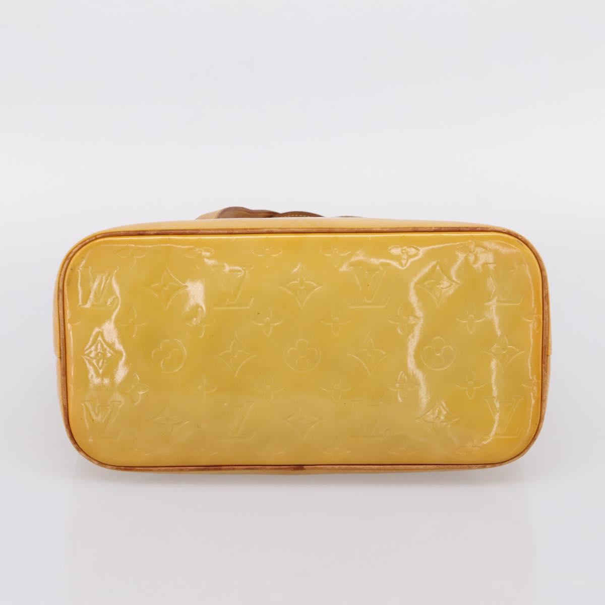 LOUIS VUITTON Monogram Vernis Houston Hand Bag Beige M91004 LV Auth gh2356