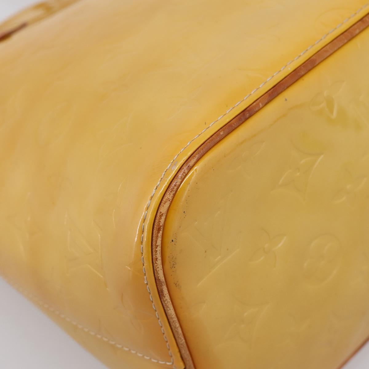 LOUIS VUITTON Monogram Vernis Houston Hand Bag Beige M91004 LV Auth gh2356