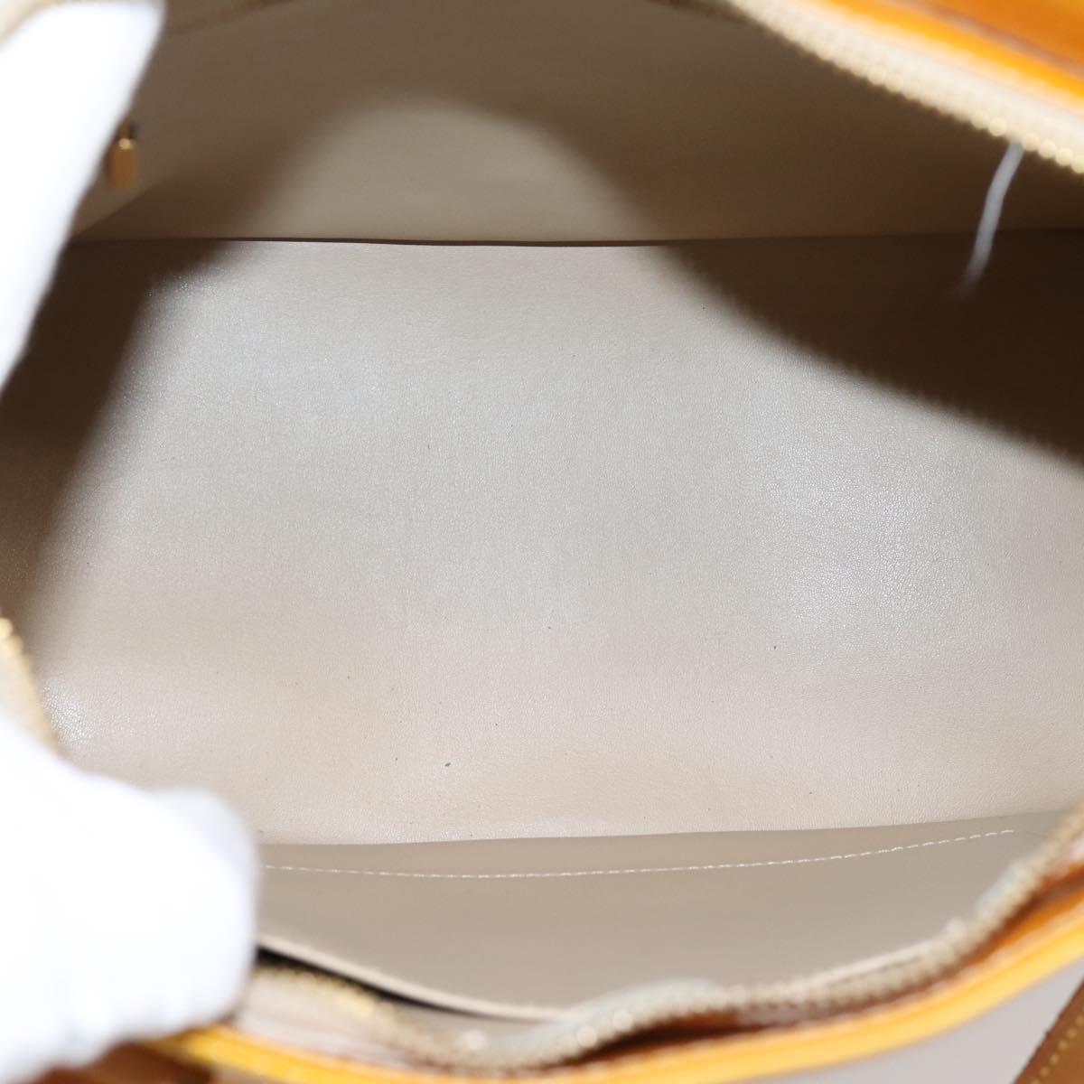 LOUIS VUITTON Monogram Vernis Houston Hand Bag Beige M91004 LV Auth gh2356