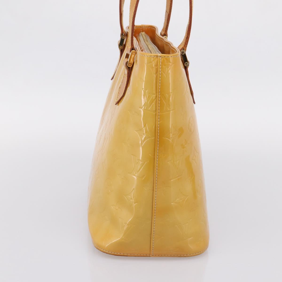 LOUIS VUITTON Monogram Vernis Houston Hand Bag Beige M91004 LV Auth gh2356