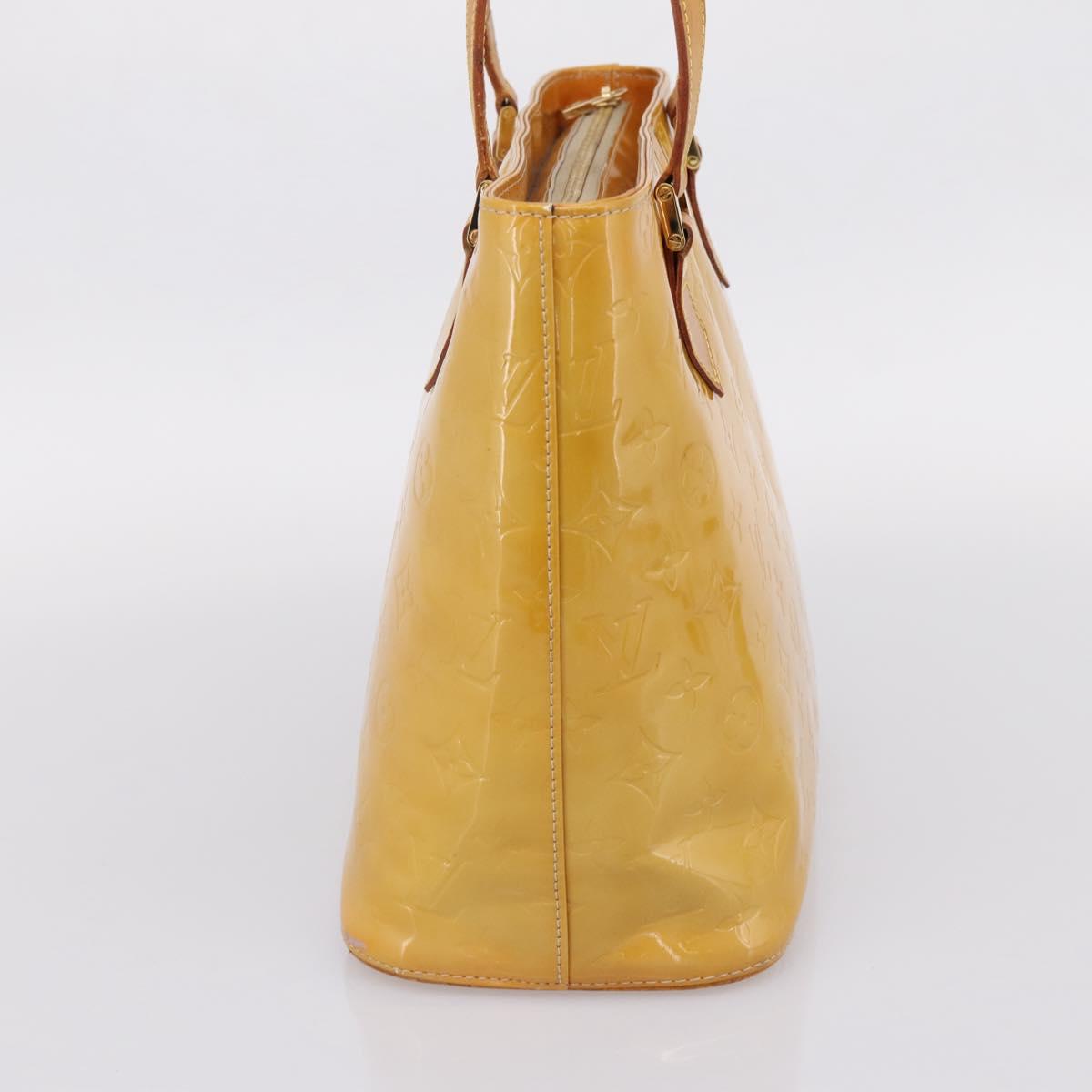 LOUIS VUITTON Monogram Vernis Houston Hand Bag Beige M91004 LV Auth gh2356