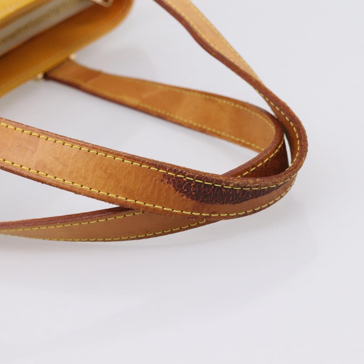 LOUIS VUITTON Monogram Vernis Houston Hand Bag Beige M91004 LV Auth gh2356