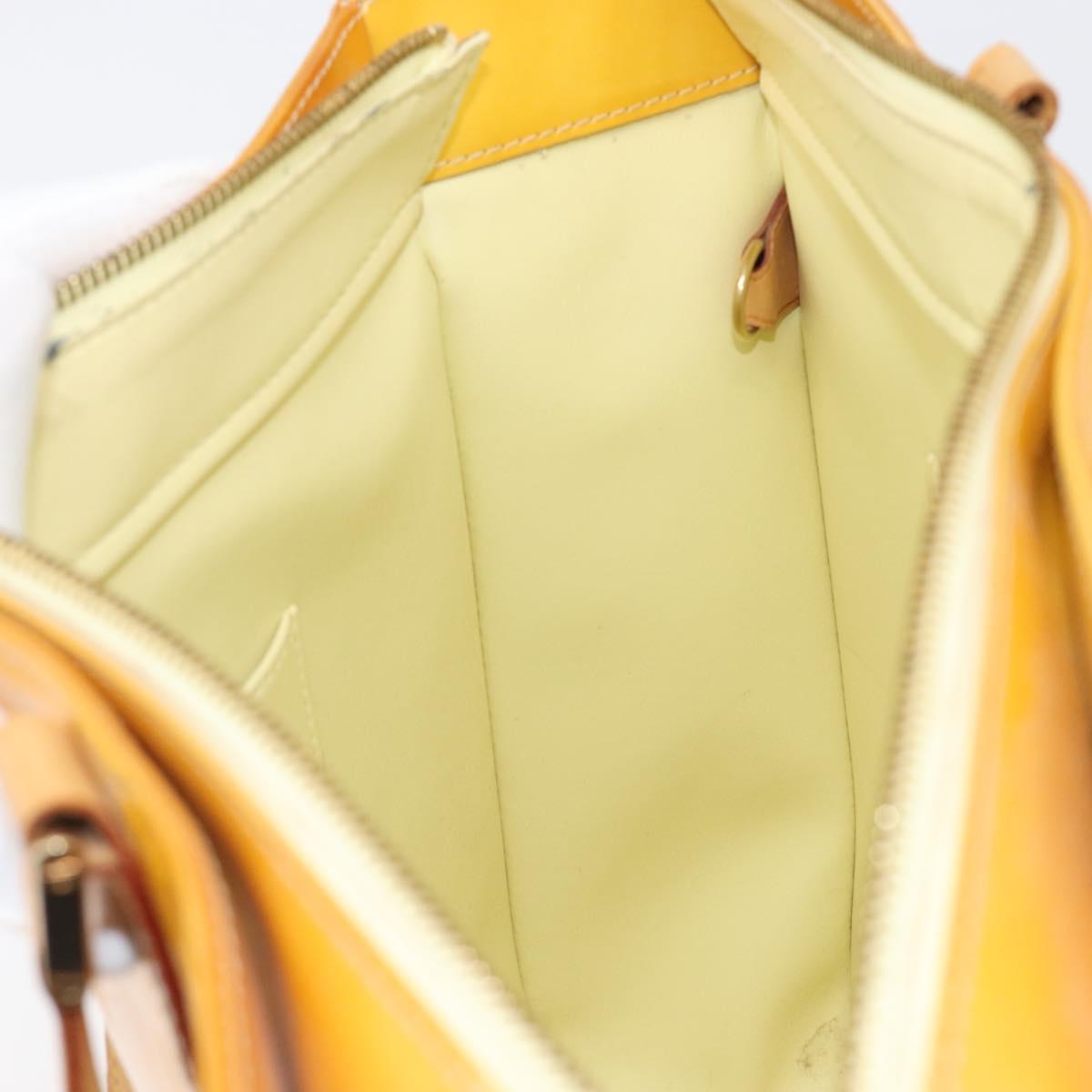LOUIS VUITTON Monogram Vernis Columbus Tote Bag Lime Yellow M91047 Auth gh2358