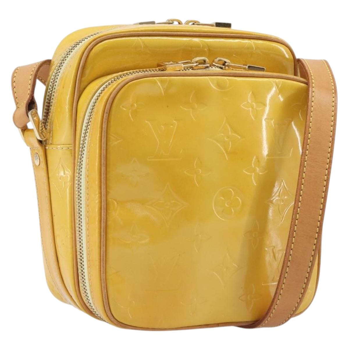 LOUIS VUITTON Monogram Vernis Wooster Bag Lime Yellow M91075 LV Auth gh2361A
