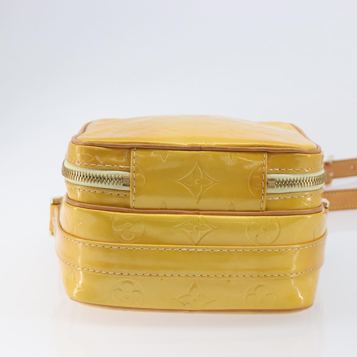 LOUIS VUITTON Monogram Vernis Wooster Bag Lime Yellow M91075 LV Auth gh2361A