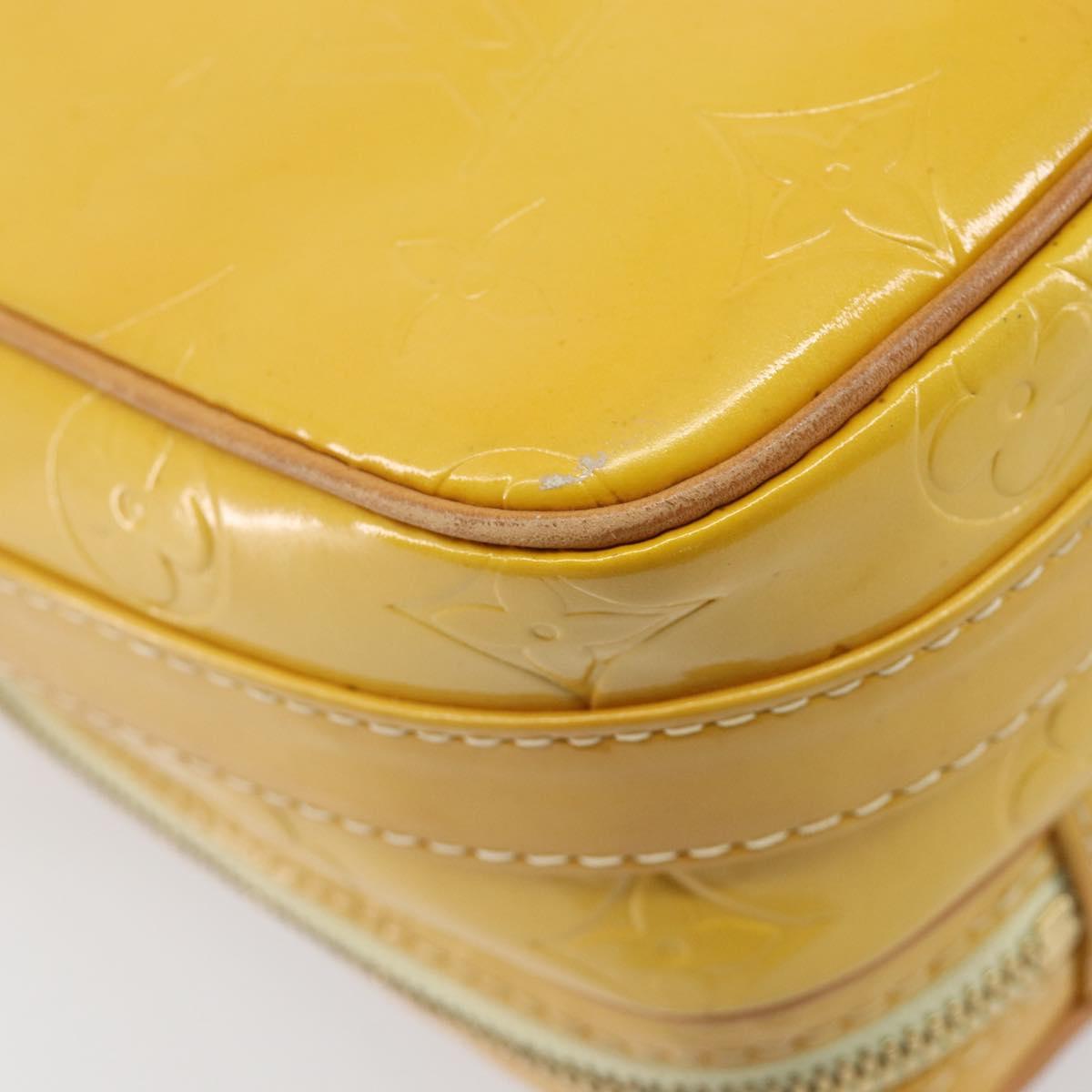 LOUIS VUITTON Monogram Vernis Wooster Bag Lime Yellow M91075 LV Auth gh2361A