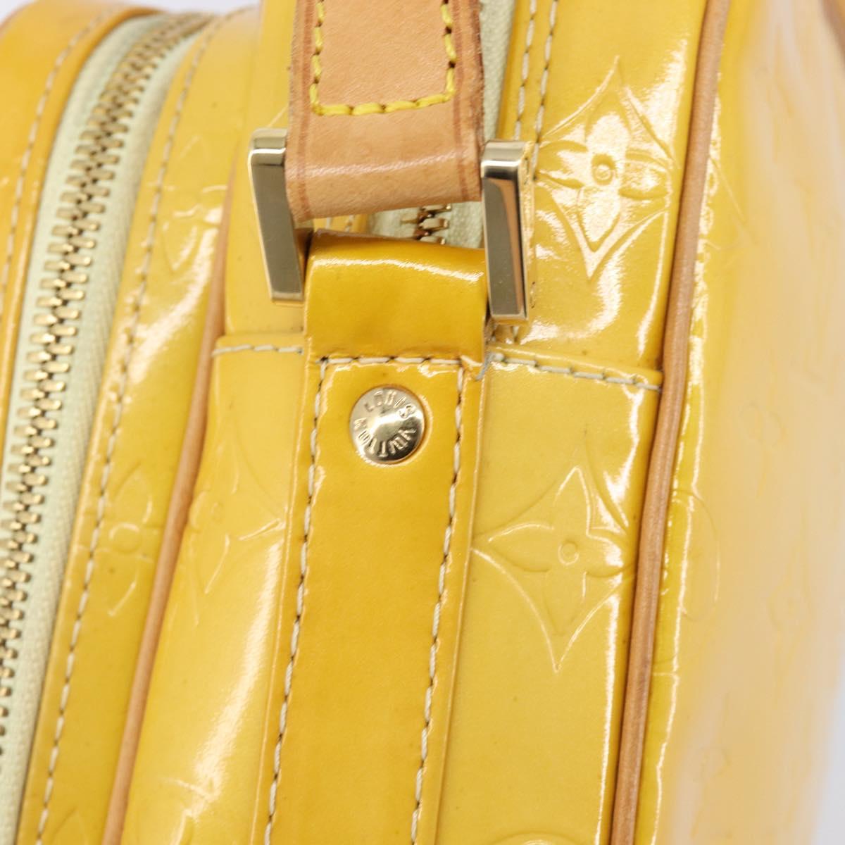 LOUIS VUITTON Monogram Vernis Wooster Bag Lime Yellow M91075 LV Auth gh2361A