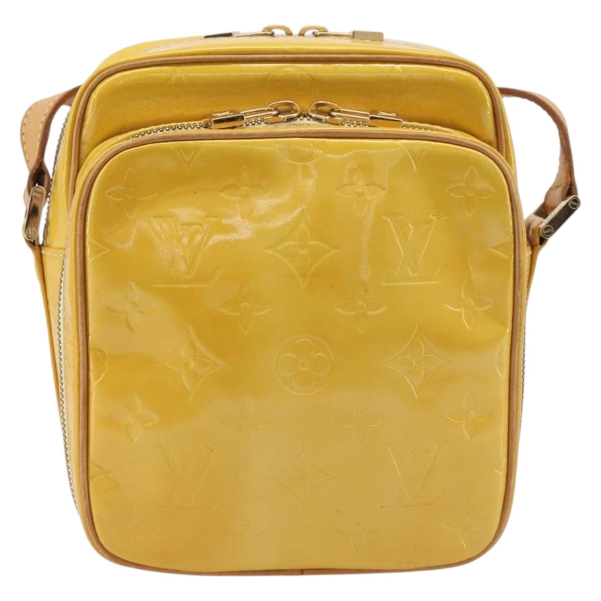 LOUIS VUITTON Monogram Vernis Wooster Bag Lime Yellow M91075 LV Auth gh2361A