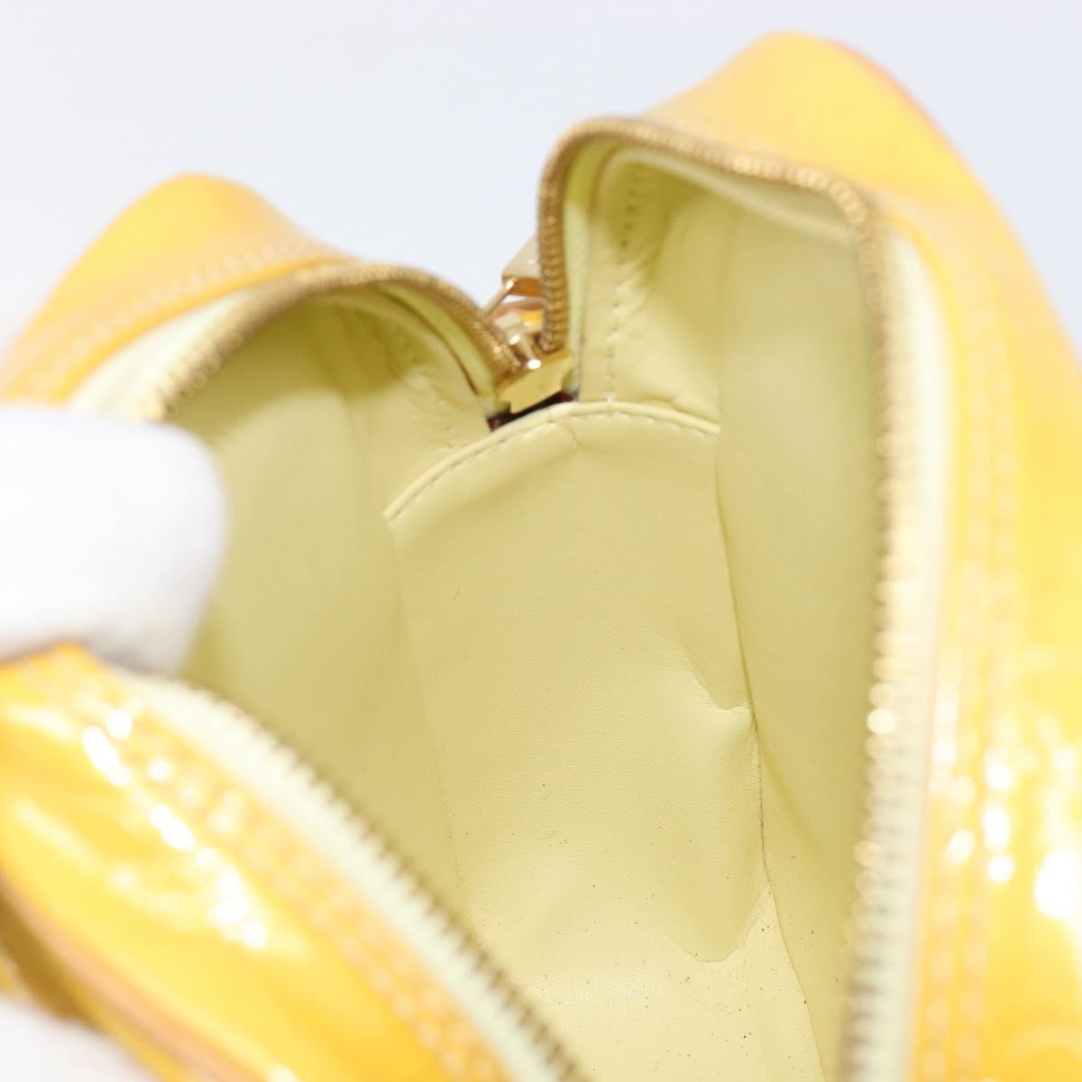 LOUIS VUITTON Monogram Vernis Wooster Bag Lime Yellow M91075 LV Auth gh2361A