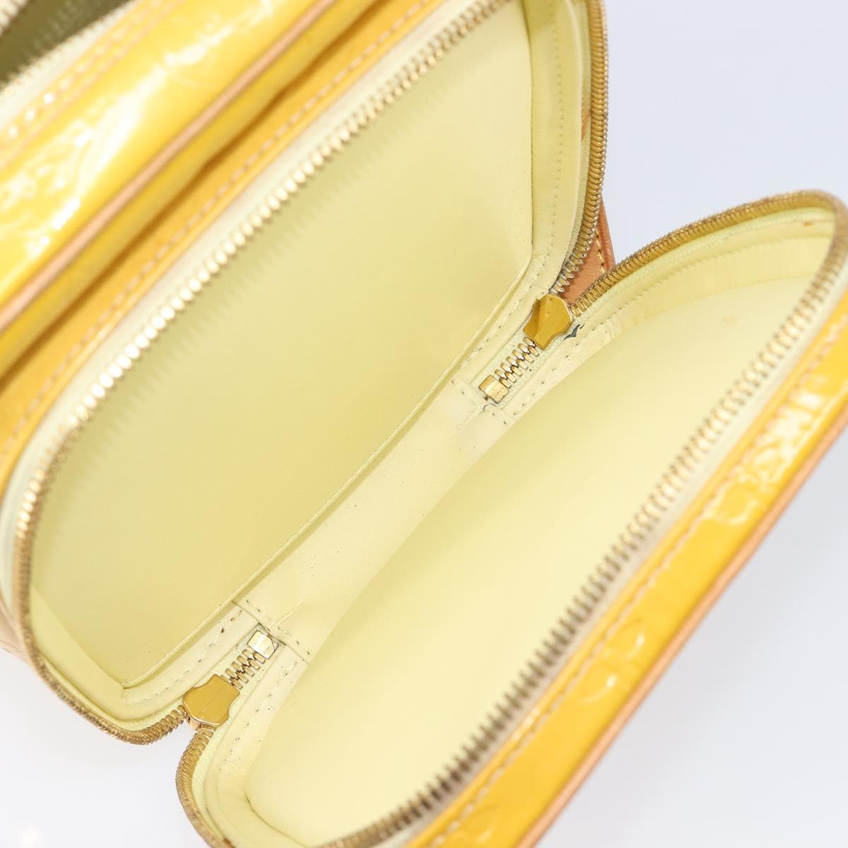 LOUIS VUITTON Monogram Vernis Wooster Bag Lime Yellow M91075 LV Auth gh2361A