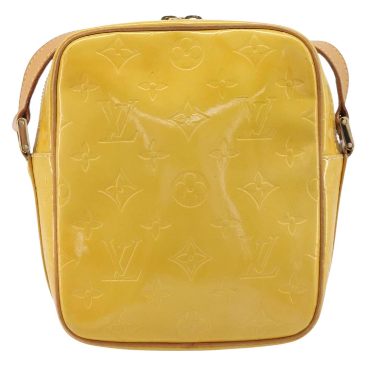 LOUIS VUITTON Monogram Vernis Wooster Bag Lime Yellow M91075 LV Auth gh2361A