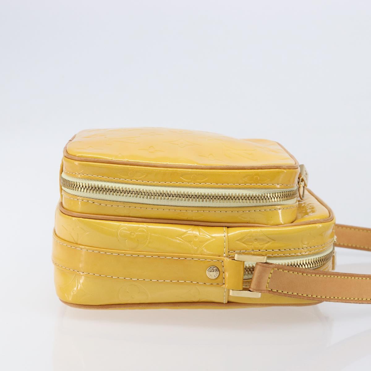 LOUIS VUITTON Monogram Vernis Wooster Bag Lime Yellow M91075 LV Auth gh2361A