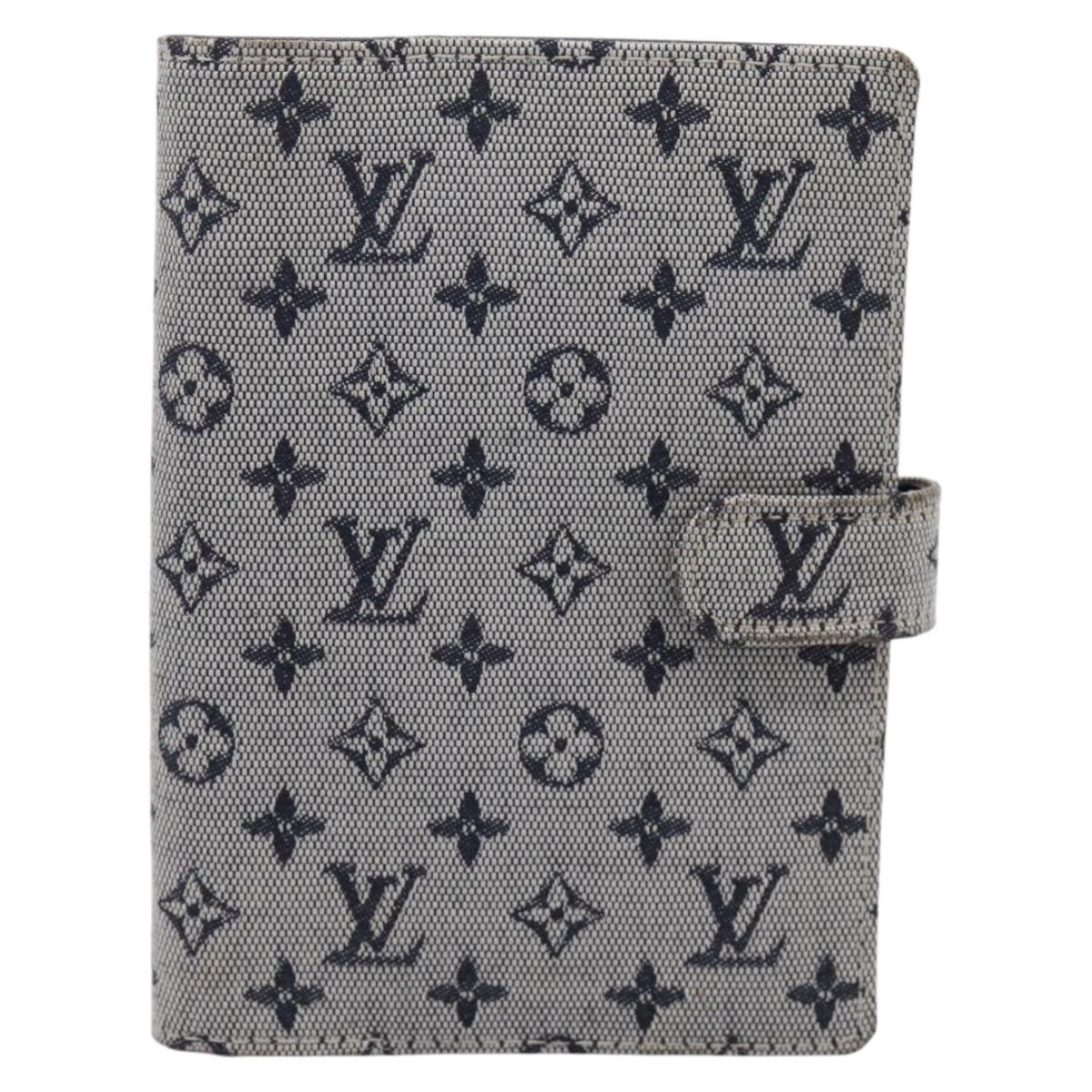 LOUIS VUITTON Monogram Mini Agenda PM Day Planner Cover Blue R20910 Auth gh2363
