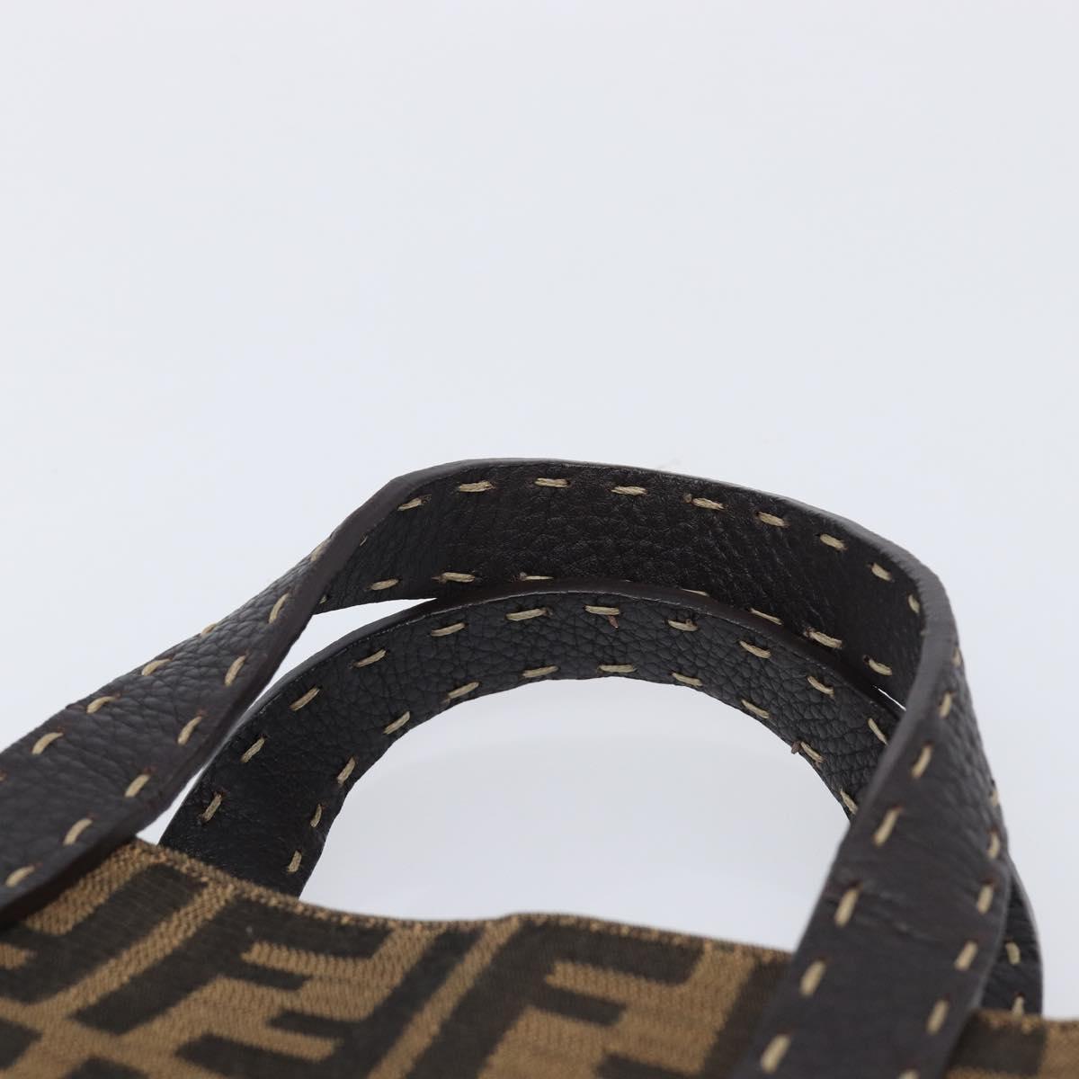 FENDI Zucca Canvas Hand Bag Black 8BH173 Auth gh2369
