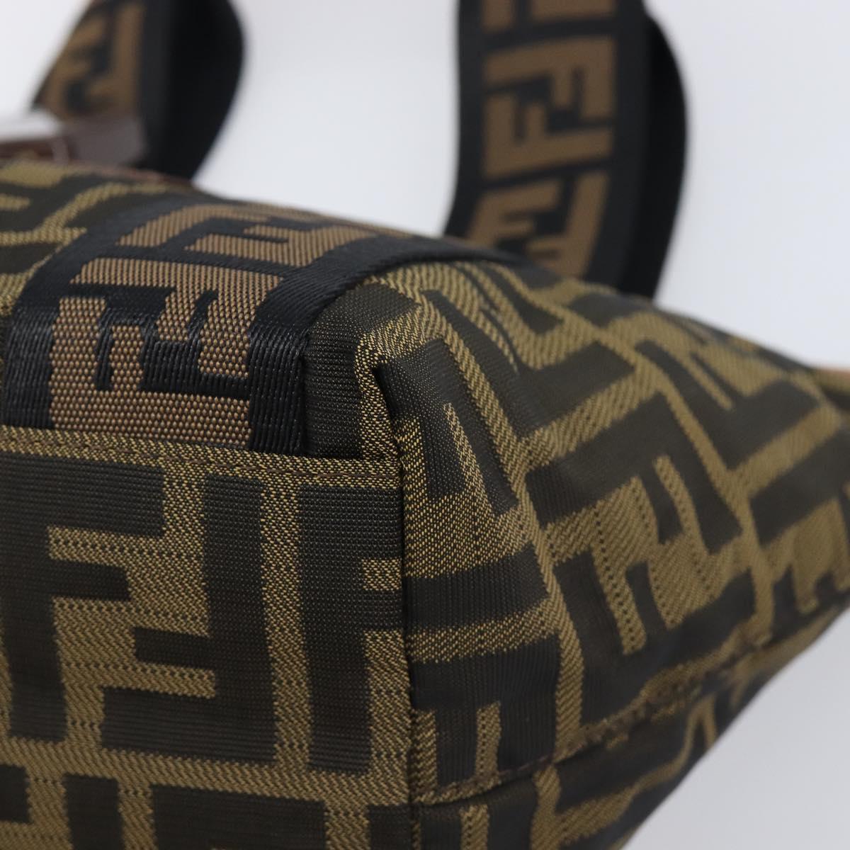 FENDI Zucca Canvas Hand Bag Black Gold Tone 7VA165 Auth gh2374