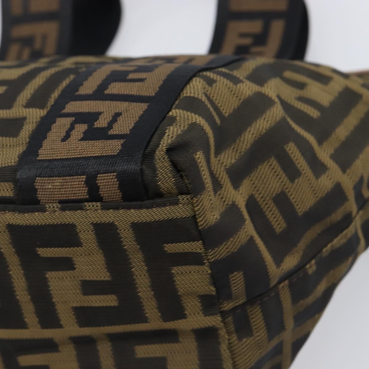 FENDI Zucca Canvas Hand Bag Black Gold Tone 7VA165 Auth gh2374