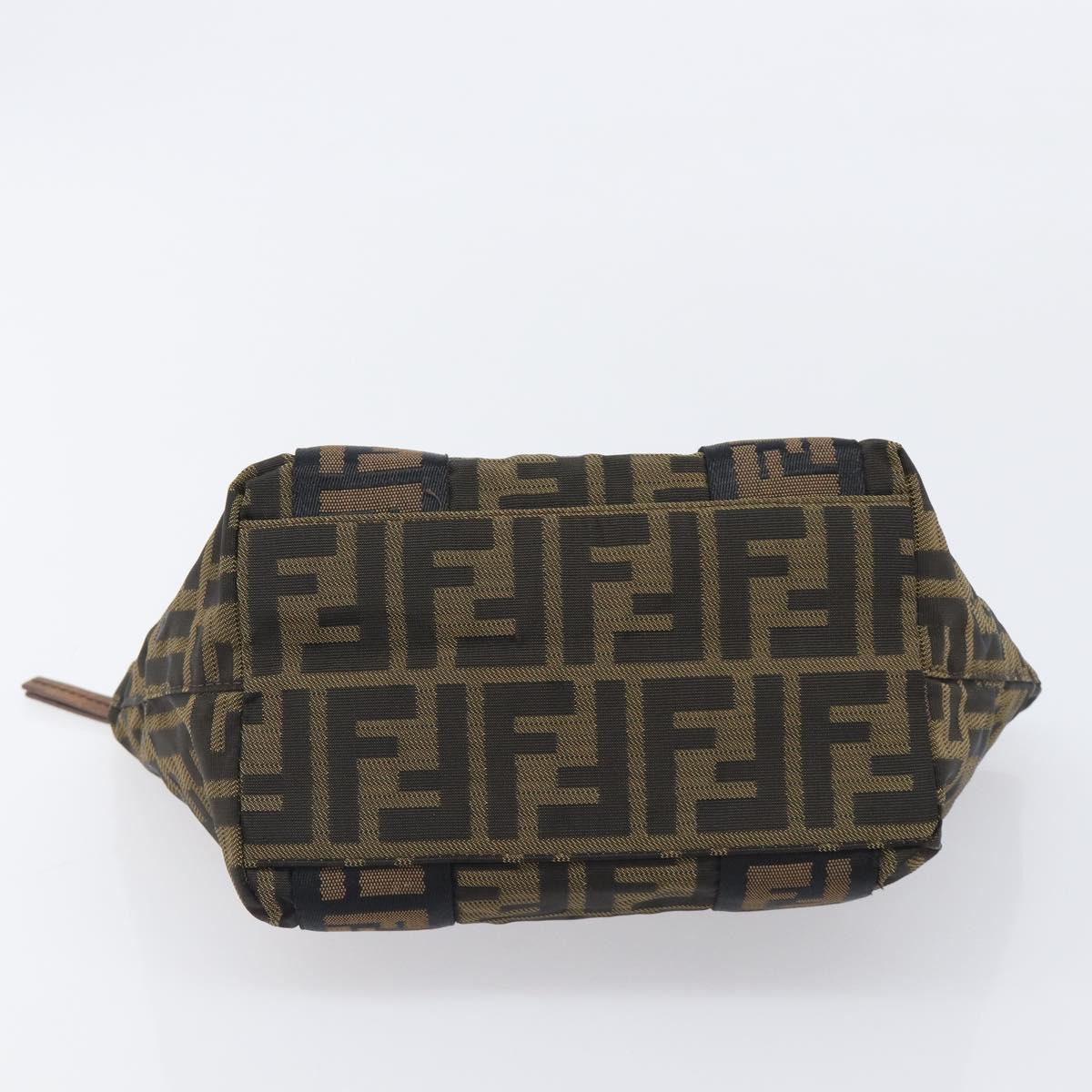 FENDI Zucca Canvas Hand Bag Black Gold Tone 7VA165 Auth gh2374