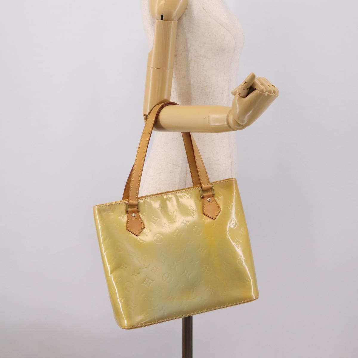 LOUIS VUITTON Monogram Vernis Houston Hand Bag Gris M91053 LV Auth gh2377
