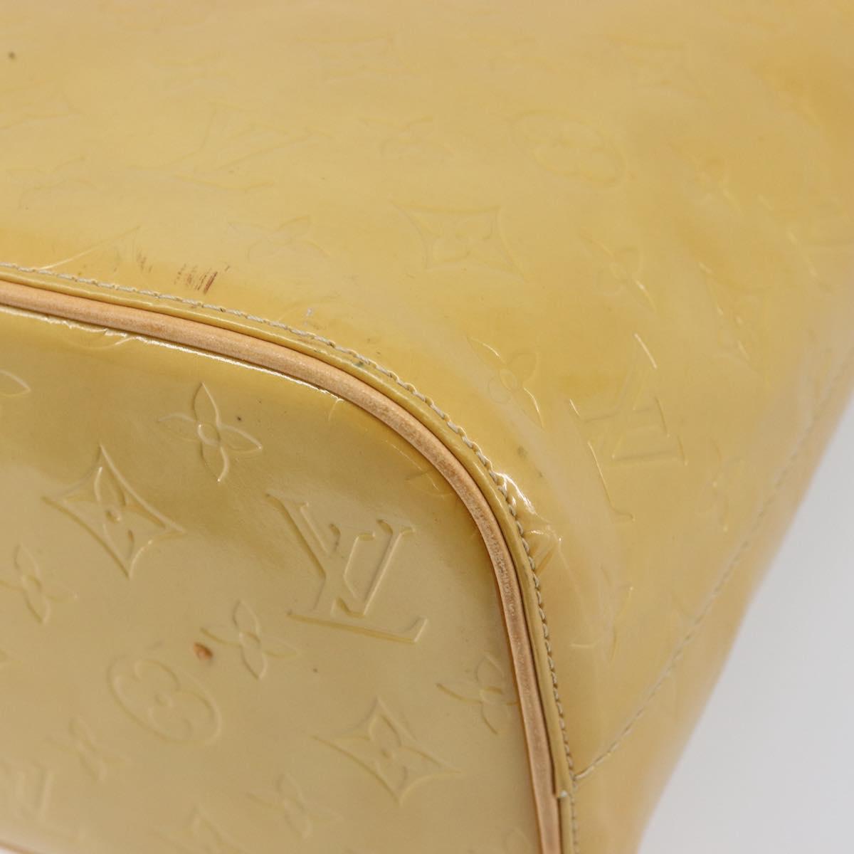 LOUIS VUITTON Monogram Vernis Houston Hand Bag Beige M91004 LV Auth gh2378