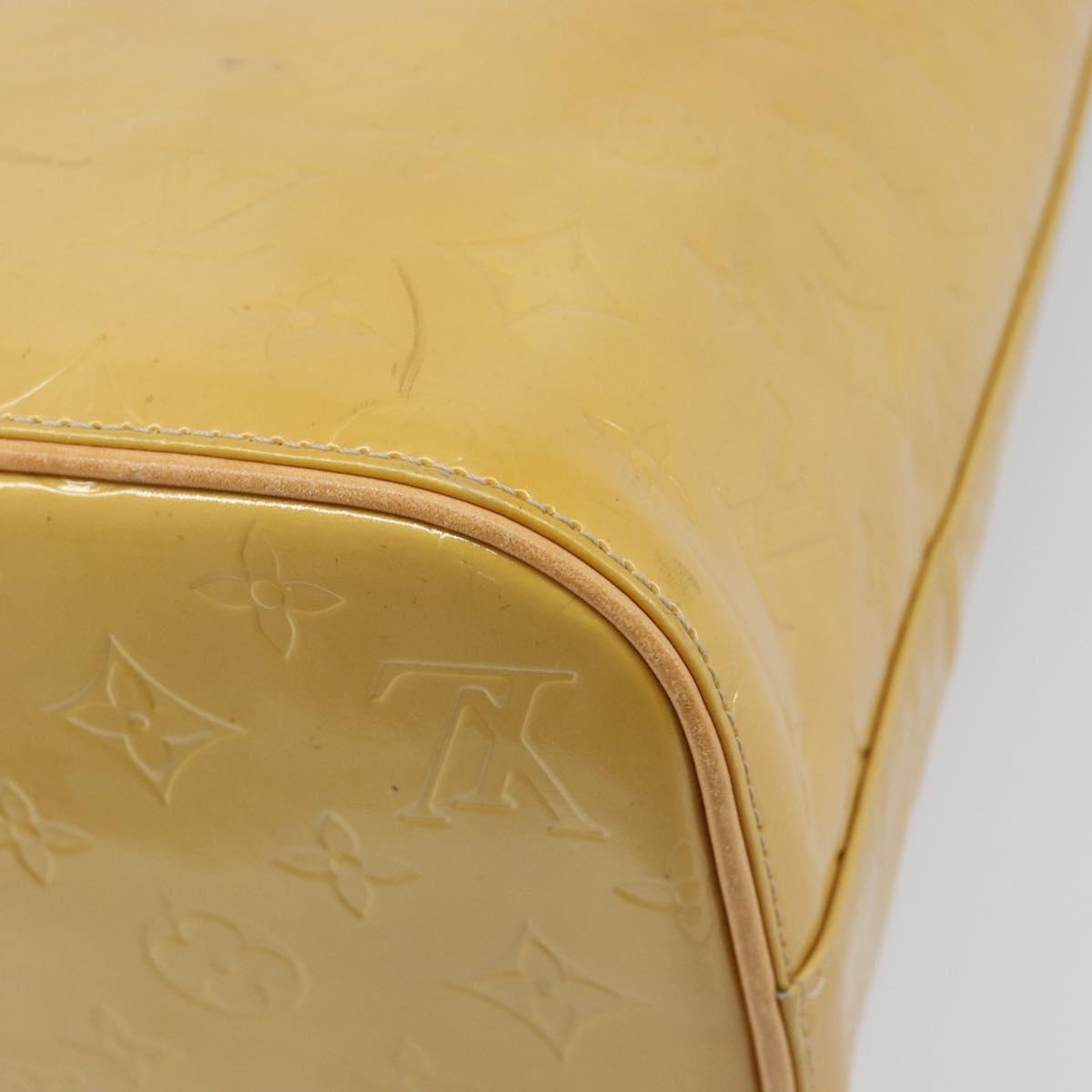 LOUIS VUITTON Monogram Vernis Houston Hand Bag Beige M91004 LV Auth gh2378