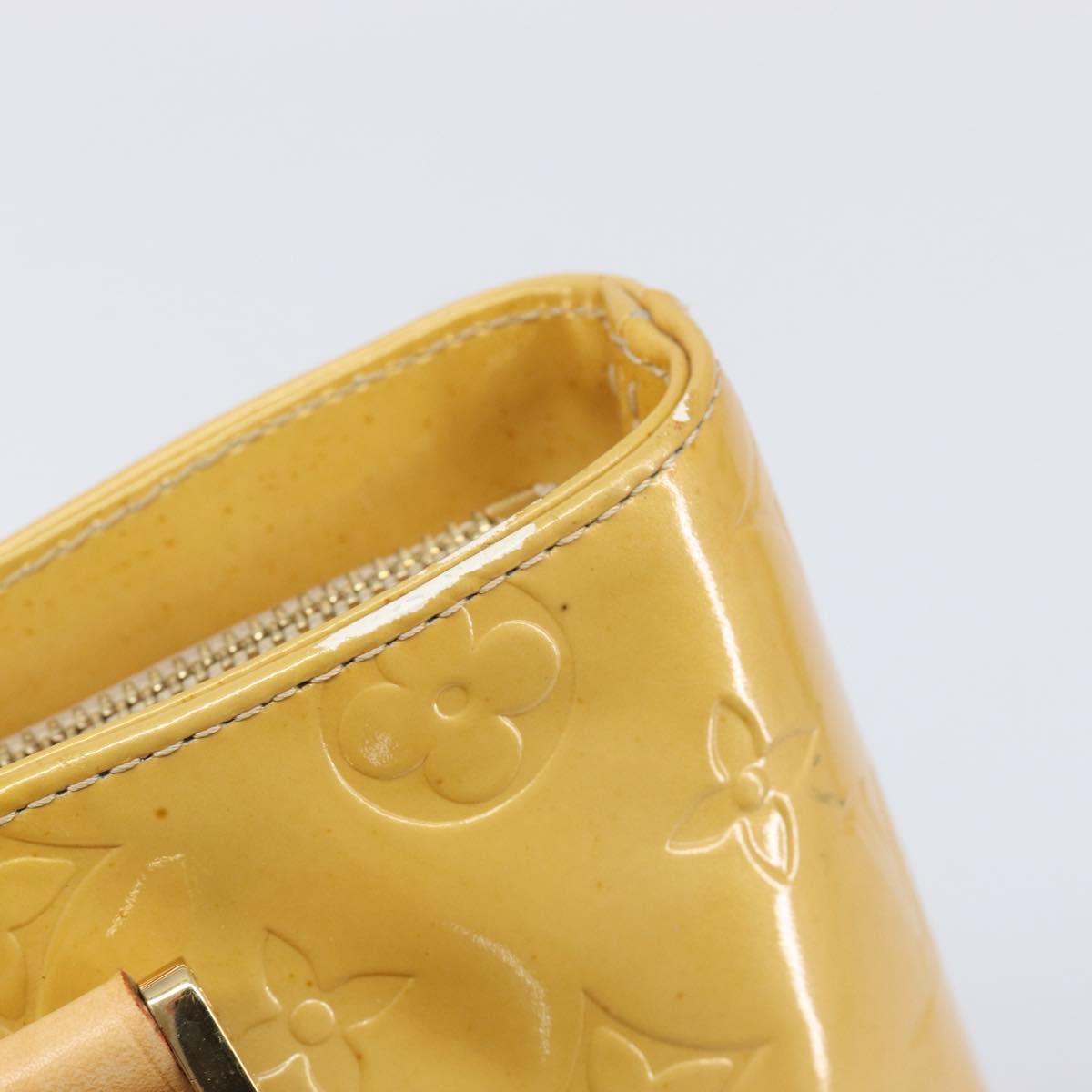 LOUIS VUITTON Monogram Vernis Houston Hand Bag Beige M91004 LV Auth gh2378