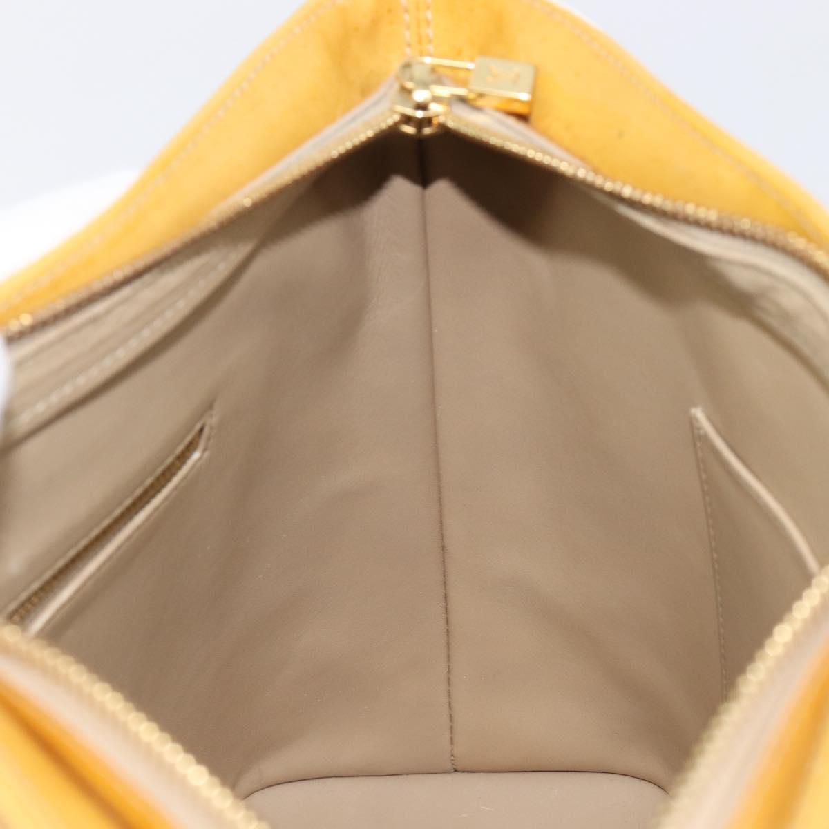 LOUIS VUITTON Monogram Vernis Houston Hand Bag Beige M91004 LV Auth gh2378