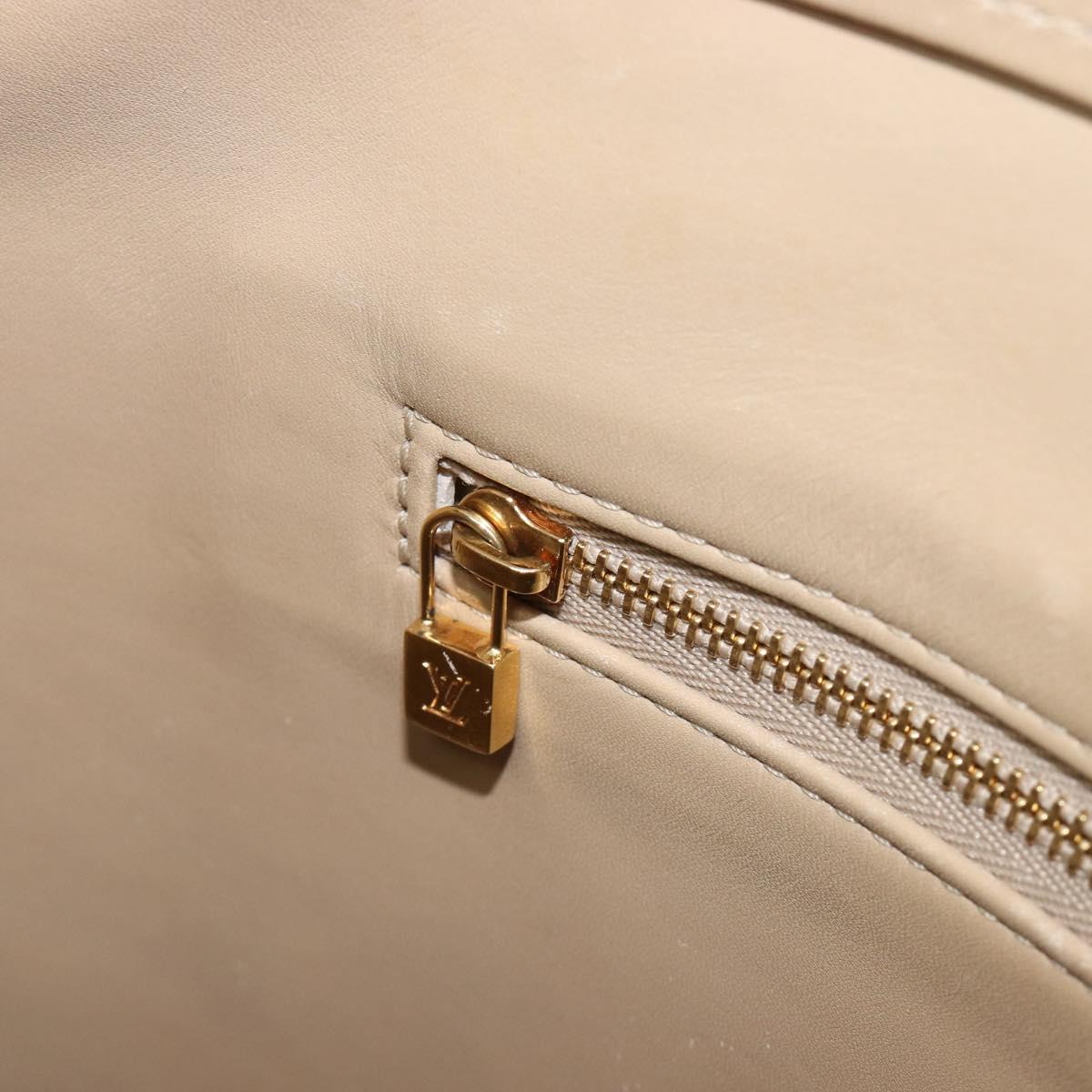 LOUIS VUITTON Monogram Vernis Houston Hand Bag Beige M91004 LV Auth gh2378