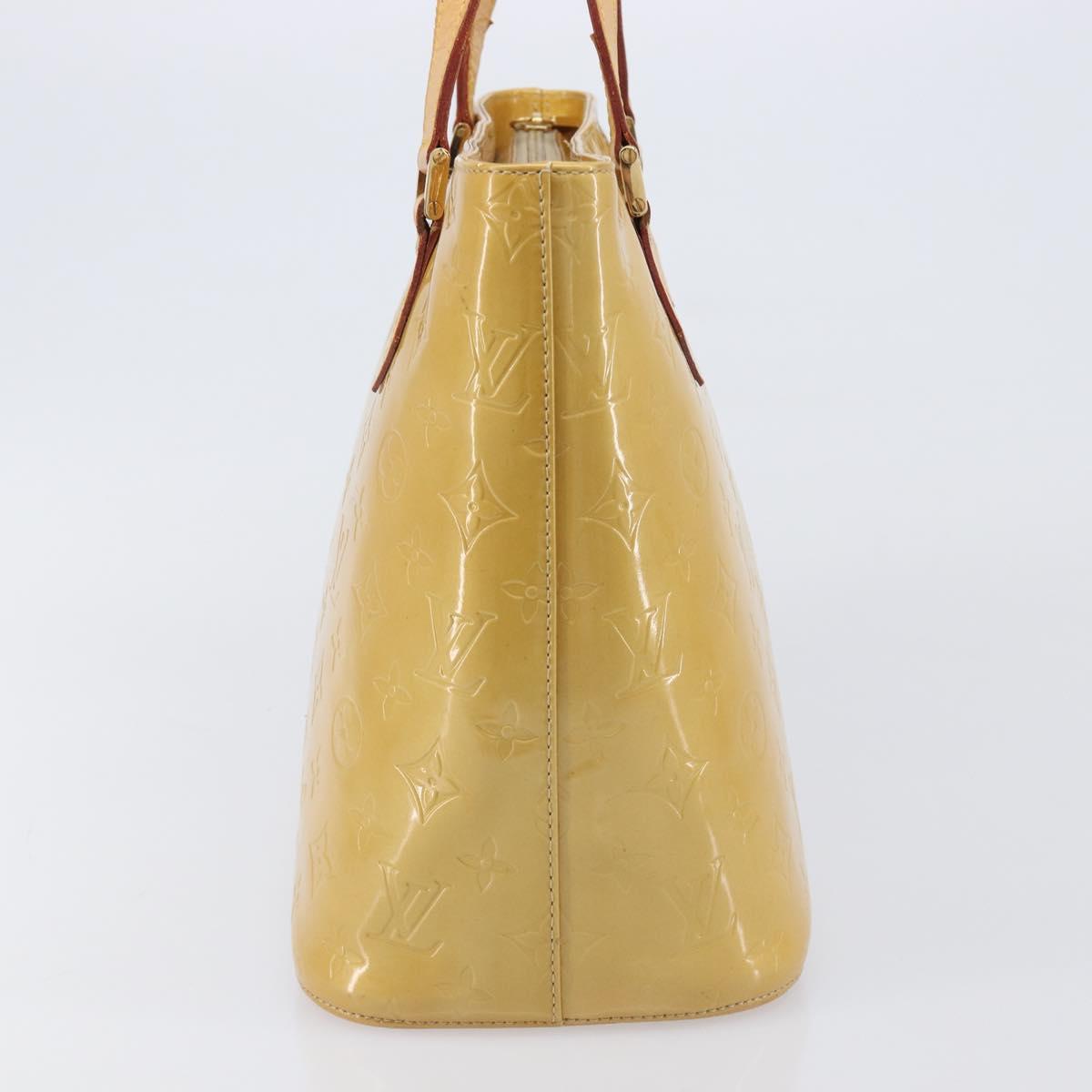 LOUIS VUITTON Monogram Vernis Houston Hand Bag Beige M91004 LV Auth gh2378