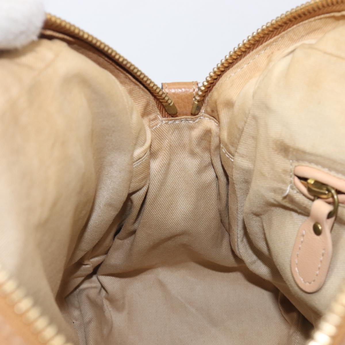 Chloe Paraty Hand Bag Leather 2way Beige Gold Tone Auth gh2379