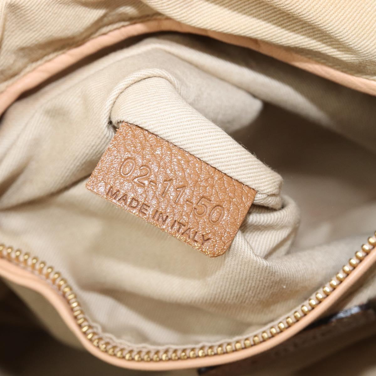 Chloe Paraty Hand Bag Leather 2way Beige Gold Tone Auth gh2379