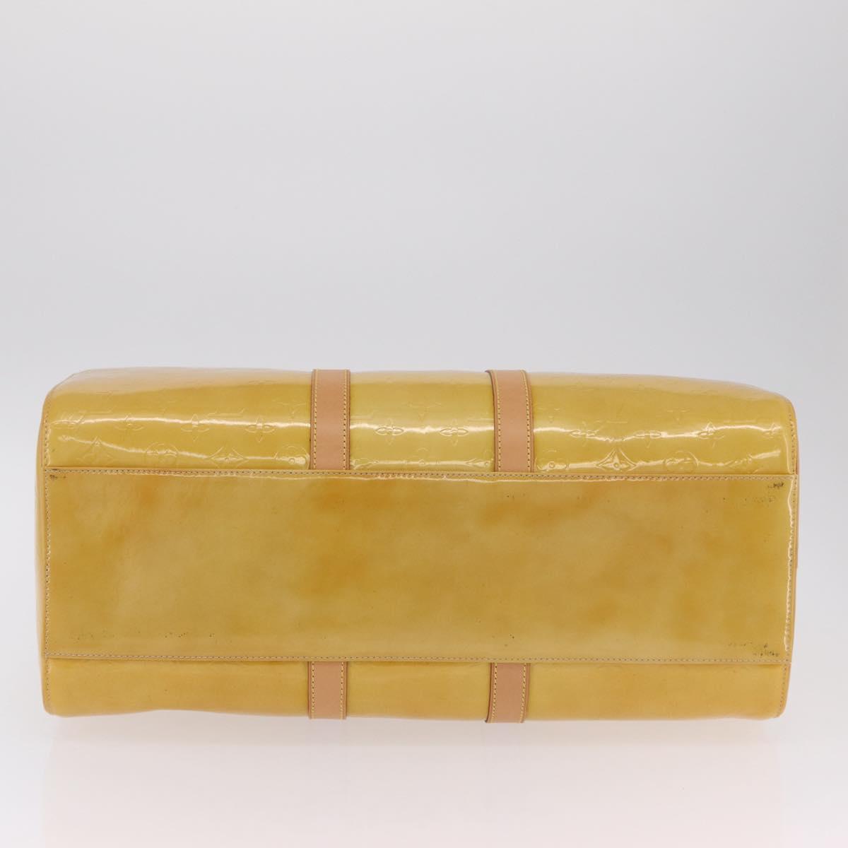 LOUIS VUITTON Monogram Vernis Mercer Boston Bag Beige M91000 LV Auth gh2380