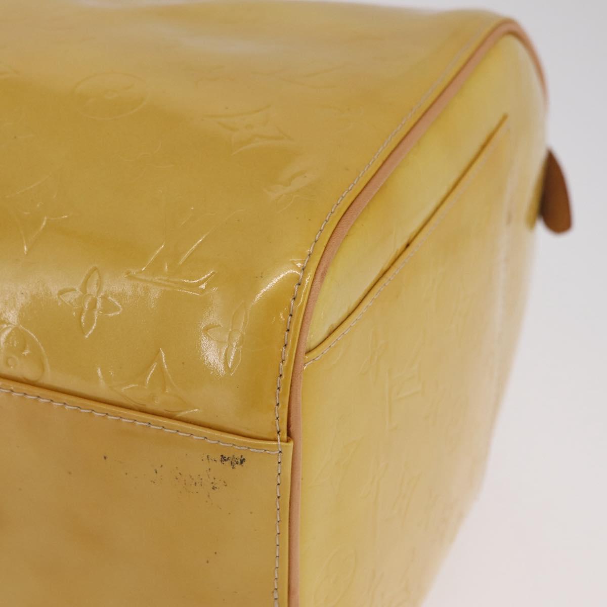 LOUIS VUITTON Monogram Vernis Mercer Boston Bag Beige M91000 LV Auth gh2380