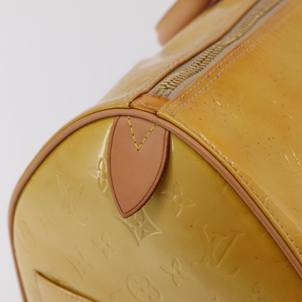 LOUIS VUITTON Monogram Vernis Mercer Boston Bag Beige M91000 LV Auth gh2380