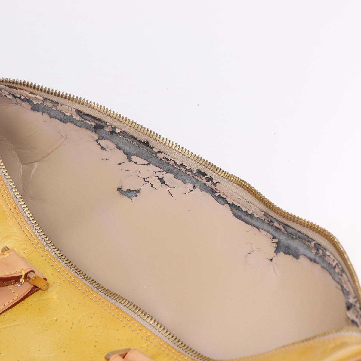 LOUIS VUITTON Monogram Vernis Mercer Boston Bag Beige M91000 LV Auth gh2380