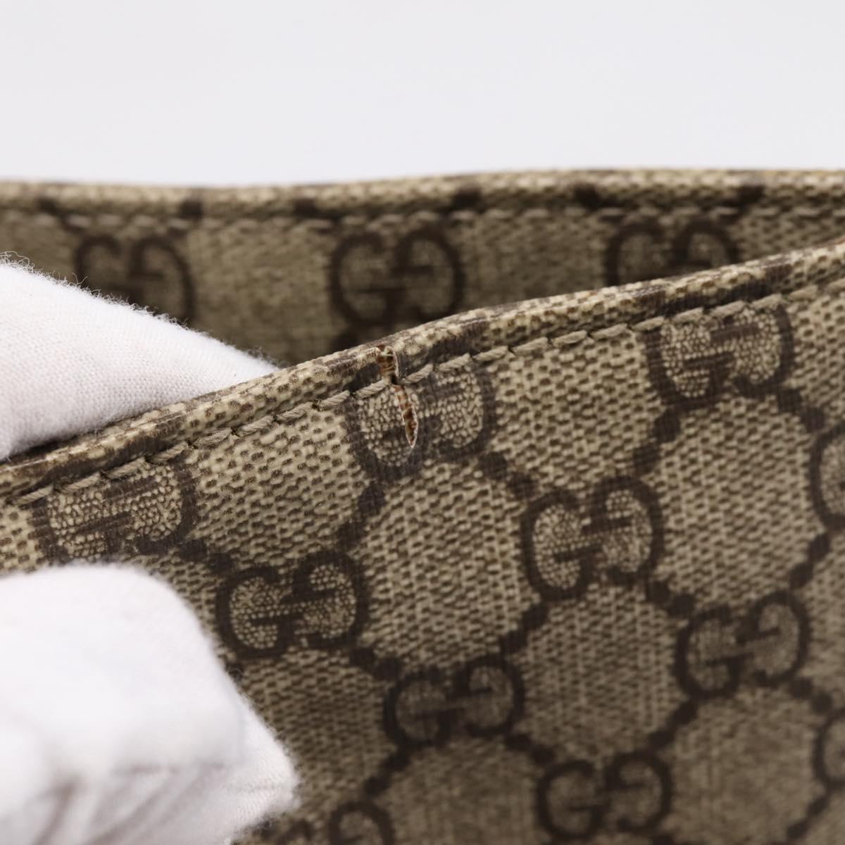 GUCCI GG Supreme Tote Bag PVC Beige Silver 91250 Auth gh2381