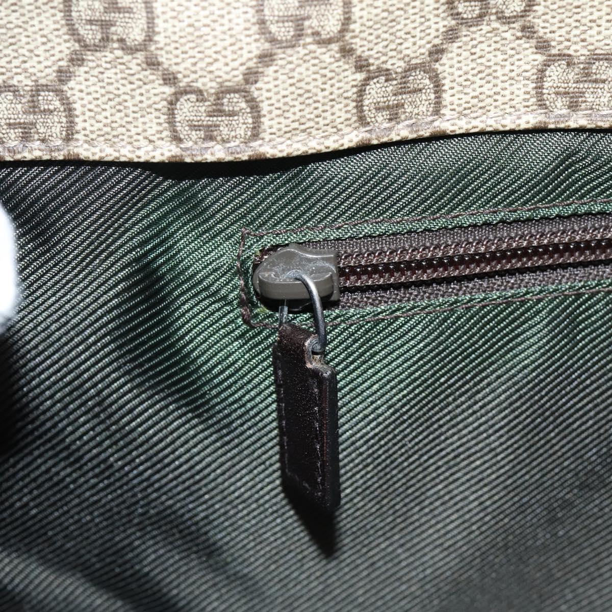 GUCCI GG Supreme Tote Bag PVC Beige Silver 91250 Auth gh2381
