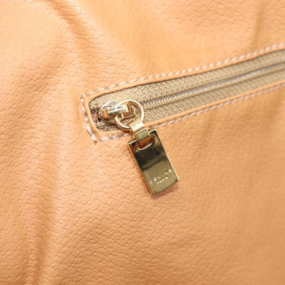 CELINE Macadam Boston Bag PVC Brown Gold Tone Auth gh2383A