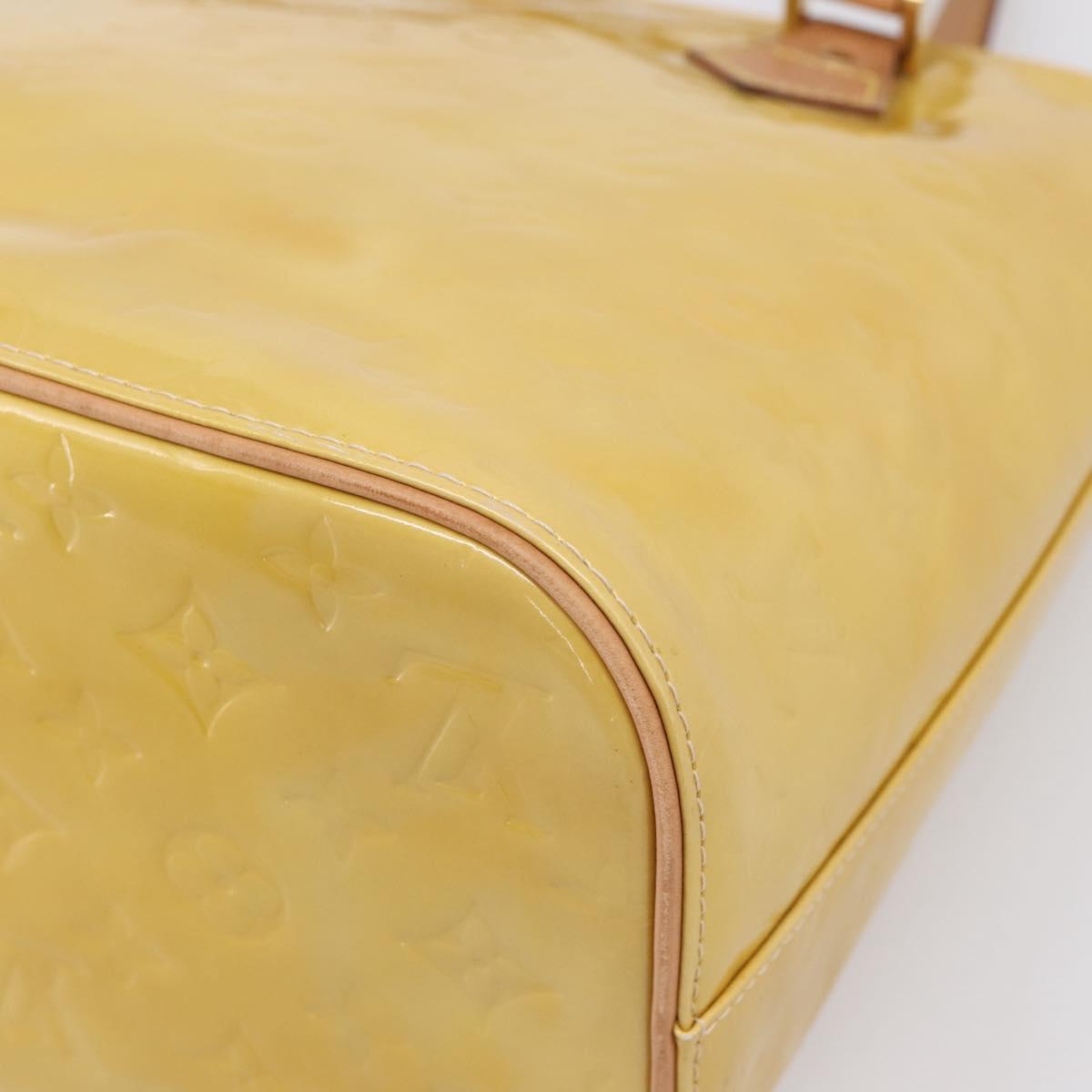 LOUIS VUITTON Monogram Vernis Houston Hand Bag Beige M91004 LV Auth gh2385