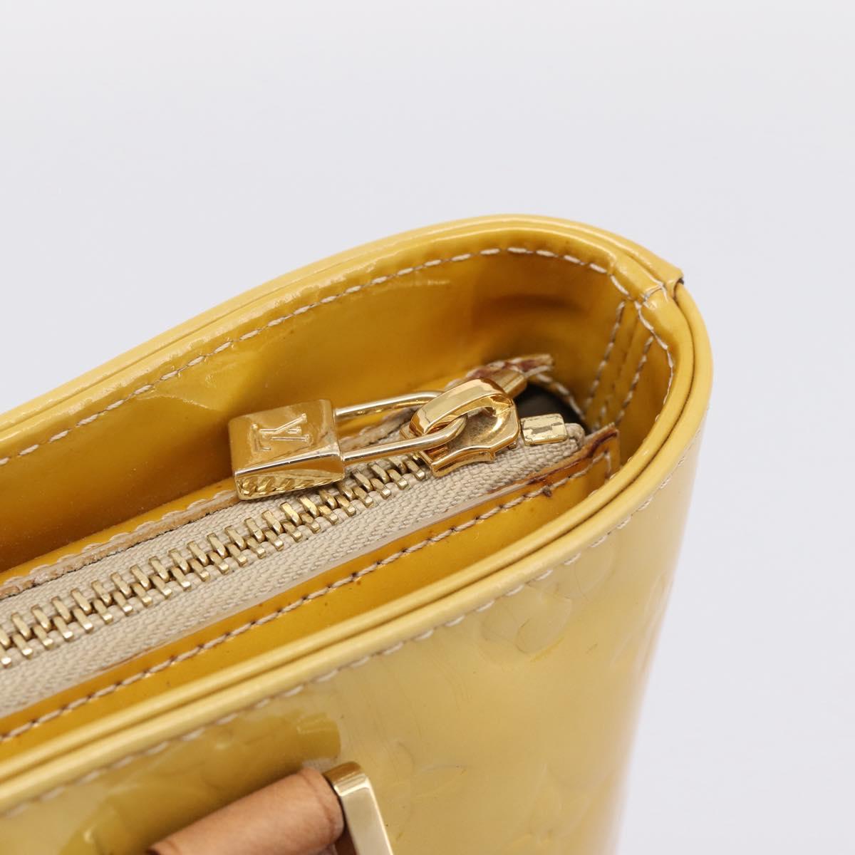 LOUIS VUITTON Monogram Vernis Houston Hand Bag Beige M91004 LV Auth gh2385