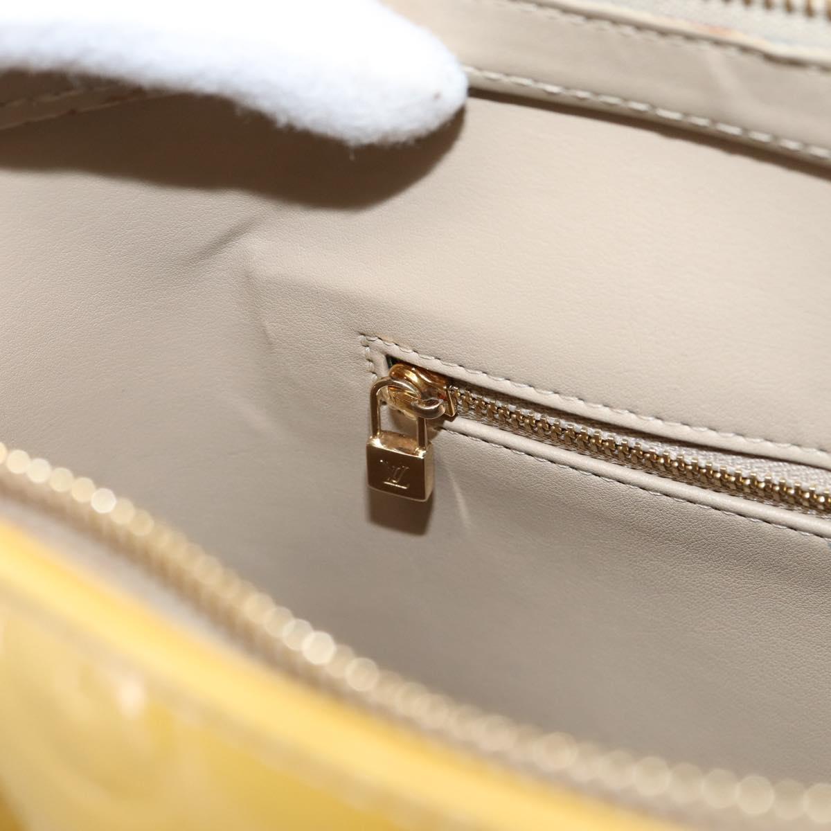 LOUIS VUITTON Monogram Vernis Houston Hand Bag Beige M91004 LV Auth gh2385