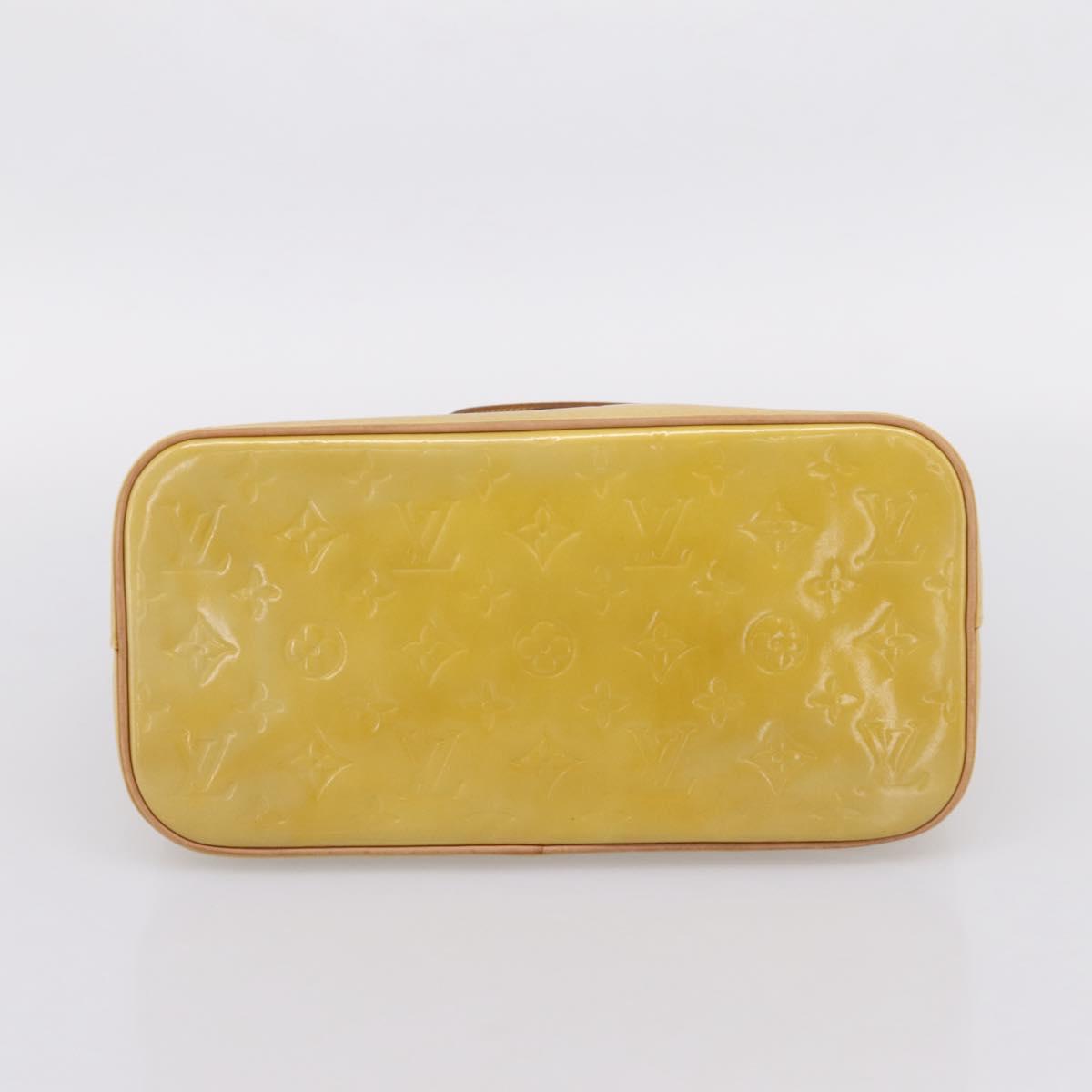 LOUIS VUITTON Monogram Vernis Houston Hand Bag Beige M91004 LV Auth gh2385