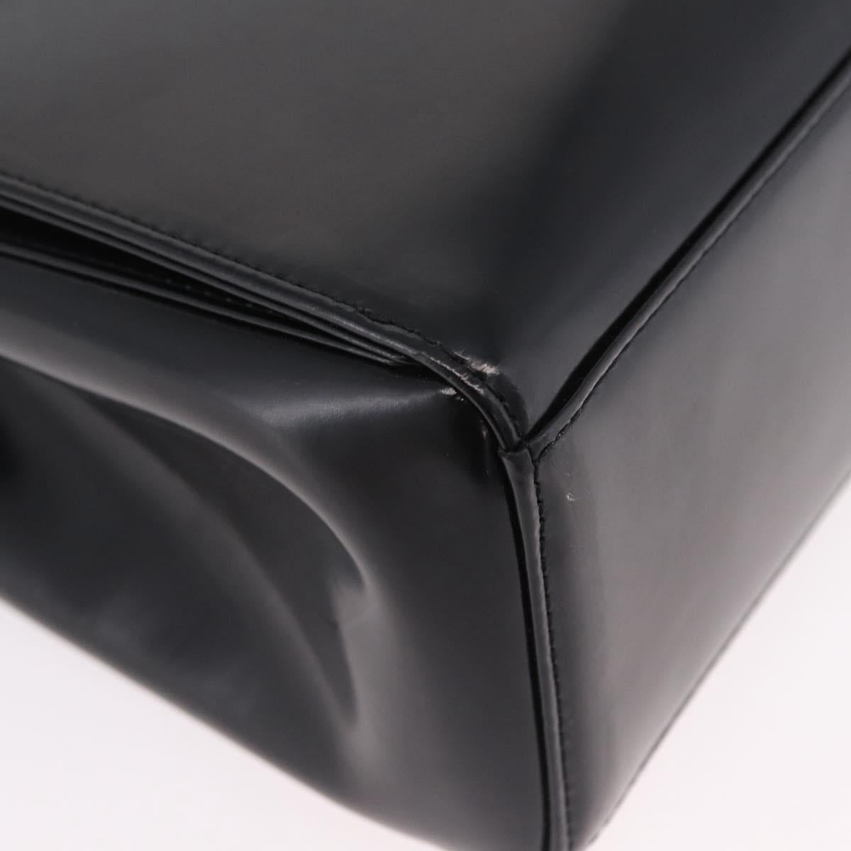 Christian Dior Shoulder Bag Patent Black Silver Auth gh2387