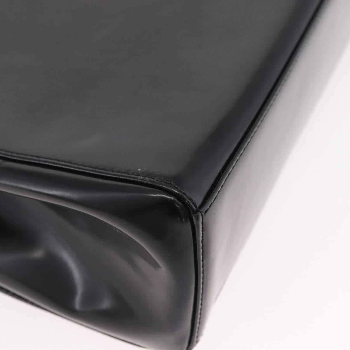 Christian Dior Shoulder Bag Patent Black Silver Auth gh2387