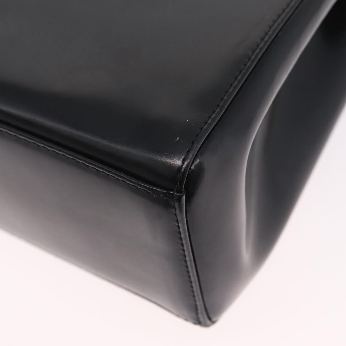 Christian Dior Shoulder Bag Patent Black Silver Auth gh2387
