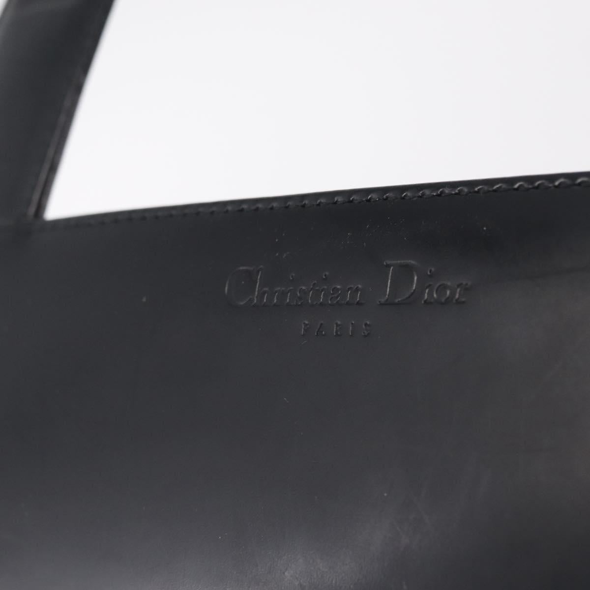 Christian Dior Shoulder Bag Patent Black Silver Auth gh2387