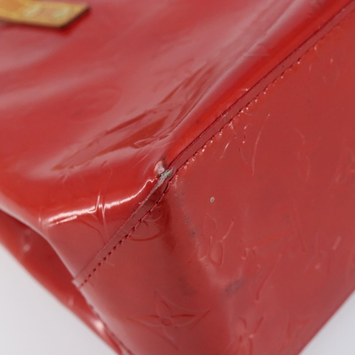 LOUIS VUITTON Monogram Vernis Reade PM Hand Bag Rouge M91088 LV Auth gh2388