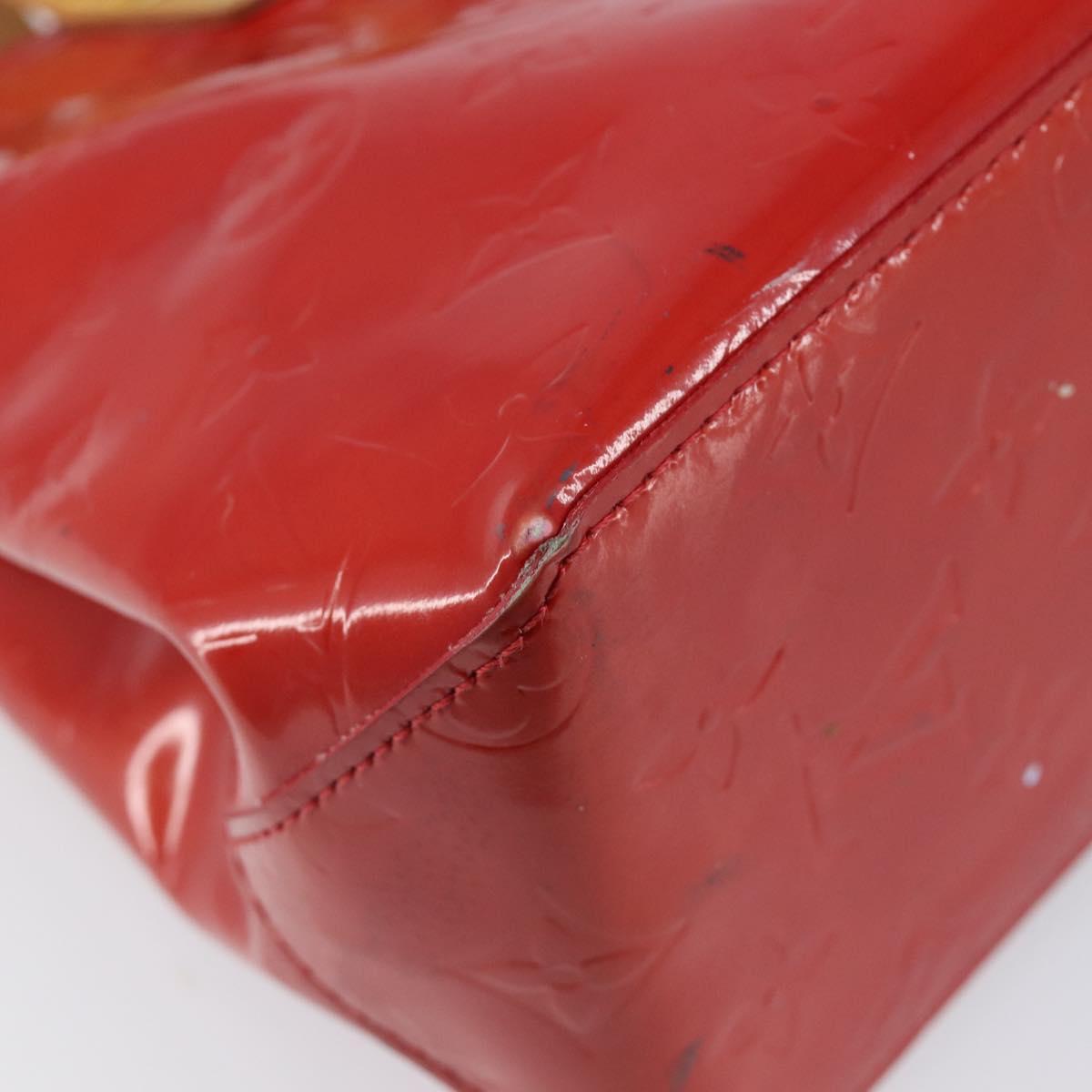 LOUIS VUITTON Monogram Vernis Reade PM Hand Bag Rouge M91088 LV Auth gh2388